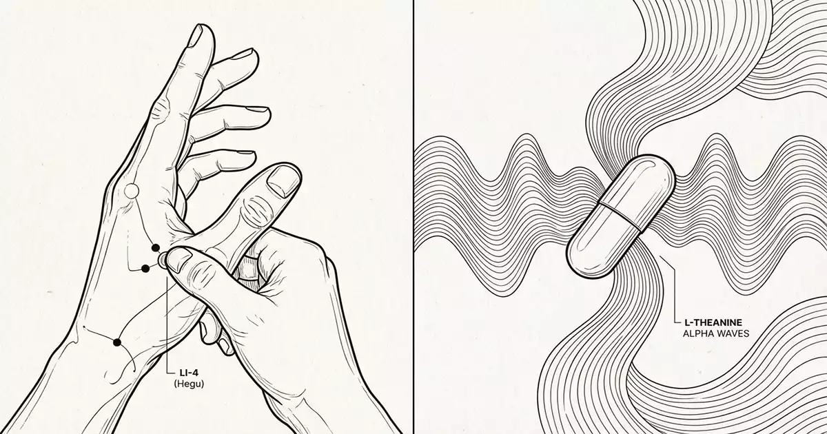 Comparison between acupressure guide pressure points and evidence-based supplements for stress and pain relief