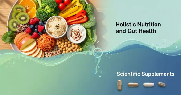 Holistic nutrition gut health dietary principles contrasted with evidence-based probiotics, prebiotics, and L-Glutamine for microbiome balance