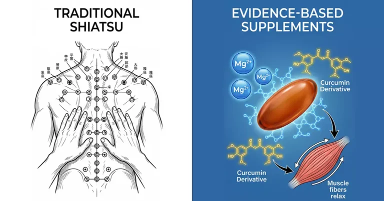 Comparison between traditional shiatsu training pressure points and evidence-based supplement mechanisms for muscle tension relief